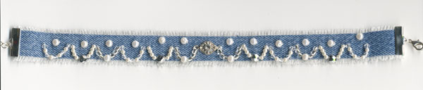 choker spijkerstof sieraad